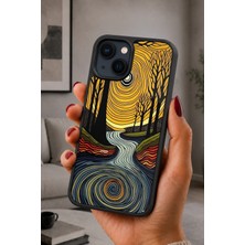 BG AKSESUAR iPhone 14 Plus Uyumlu Ağaçhalkası Desenli Kamera Korumalı Darbelere Dayanıklı Kılıf