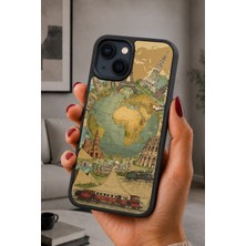 BG AKSESUAR iPhone 15 Uyumlu Seyahat Desenli Kamera Korumalı Darbelere Dayanıklı Kılıf