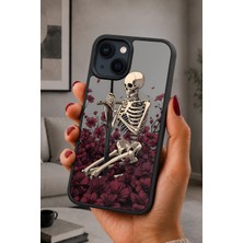 BG AKSESUAR iPhone 15 Uyumlu Iskelet Desenli Kamera Korumalı Darbelere Dayanıklı Kılıf