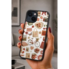 BG AKSESUAR iPhone 14 Plus Uyumlu Çilek Desenli Kamera Korumalı Darbelere Dayanıklı Kılıf