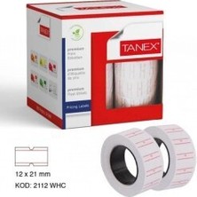 Tanex Beyaz Ücret Etiketi 12x21mm - 24'li Paket