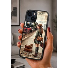 BG AKSESUAR iPhone 14 Plus Uyumlu Buharlıtren Desenli Kamera Korumalı Darbelere Dayanıklı Kılıf
