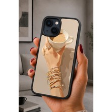BG AKSESUAR iPhone 13 / 14 Uyumlu Kahvemolası Desenli Kamera Korumalı Darbelere Dayanıklı Kılıf