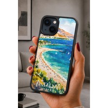 BG AKSESUAR iPhone 14 Plus Uyumlu Antalya Desenli Kamera Korumalı Darbelere Dayanıklı Kılıf