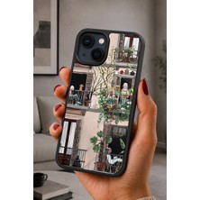 BG AKSESUAR iPhone 14 Plus Uyumlu Apartman Desenli Kamera Korumalı Darbelere Dayanıklı Kılıf