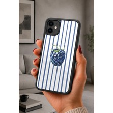BG AKSESUAR iPhone 12 Uyumlu Böğürtlen Desenli Kamera Korumalı Darbelere Dayanıklı Kılıf