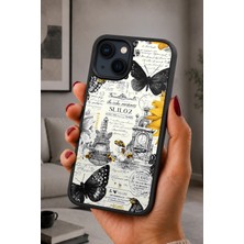 BG AKSESUAR iPhone 15 Uyumlu Entomoloji Desenli Kamera Korumalı Darbelere Dayanıklı Kılıf