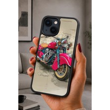 BG AKSESUAR iPhone 15 Uyumlu Motosiklet Desenli Kamera Korumalı Darbelere Dayanıklı Kılıf