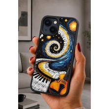 BG AKSESUAR iPhone 15 Uyumlu Piyano Desenli Kamera Korumalı Darbelere Dayanıklı Kılıf