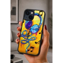 BG AKSESUAR iPhone 13 / 14 Uyumlu Müzik Desenli Kamera Korumalı Darbelere Dayanıklı Kılıf