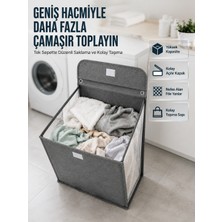 Modern Tasarımlı Duvara Monte Kirli Çamaşır Sepeti Pratik Saklama Çözümü - Lisinya