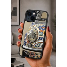 BG AKSESUAR iPhone 14 Plus Uyumlu Klasikotomobil Desenli Kamera Korumalı Darbelere Dayanıklı Kılıf