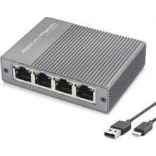 Hace Bazaar Gigabit Ethernet Switch 5 Port Type C Güç Girişli Gri HDX1414