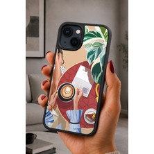BG AKSESUAR iPhone 15 Uyumlu Bitki Desenli Kamera Korumalı Darbelere Dayanıklı Kılıf