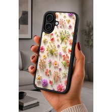 BG AKSESUAR iPhone 16 Plus Uyumlu Dahlia Desenli Kamera Korumalı Darbelere Dayanıklı Kılıf