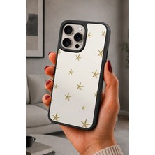 BG AKSESUAR iPhone 15 Pro Uyumlu Altın Desenli Kamera Korumalı Darbelere Dayanıklı Kılıf