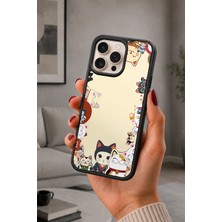 BG AKSESUAR iPhone 16 Pro Max Uyumlu Manekineko Desenli Kamera Korumalı Darbelere Dayanıklı Kılıf