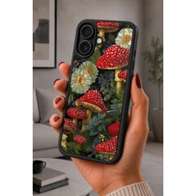 BG AKSESUAR iPhone 16 Plus Uyumlu Amanita Desenli Kamera Korumalı Darbelere Dayanıklı Kılıf