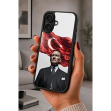 BG AKSESUAR iPhone 16 Uyumlu Türkbayrağı Desenli Kamera Korumalı Darbelere Dayanıklı Kılıf