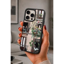 BG AKSESUAR iPhone 15 Pro Uyumlu Apartman Desenli Kamera Korumalı Darbelere Dayanıklı Kılıf
