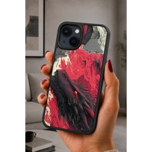 BG AKSESUAR iPhone 15 Uyumlu Kuzgun Desenli Kamera Korumalı Darbelere Dayanıklı Kılıf