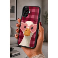 BG AKSESUAR iPhone 16 Uyumlu Ördekgözlük Desenli Kamera Korumalı Darbelere Dayanıklı Kılıf