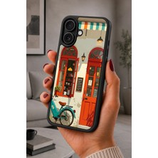 BG AKSESUAR iPhone 16 Uyumlu Kafe Desenli Kamera Korumalı Darbelere Dayanıklı Kılıf