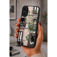 BG AKSESUAR iPhone 16 Uyumlu Apartman Desenli Kamera Korumalı Darbelere Dayanıklı Kılıf