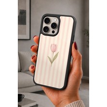 BG AKSESUAR iPhone 15 Pro Uyumlu Lale Desenli Kamera Korumalı Darbelere Dayanıklı Kılıf