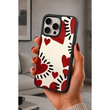 BG AKSESUAR iPhone 14 Pro Uyumlu Kalpler Desenli Kamera Korumalı Darbelere Dayanıklı Kılıf