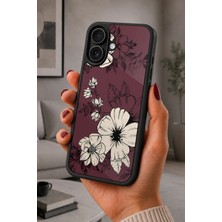 BG AKSESUAR iPhone 16 Uyumlu Vintageçiçekler Desenli Kamera Korumalı Darbelere Dayanıklı Kılıf