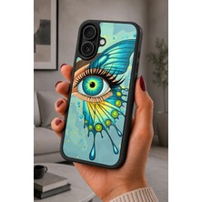 BG AKSESUAR iPhone 16 Uyumlu Kelebekgöz Desenli Kamera Korumalı Darbelere Dayanıklı Kılıf