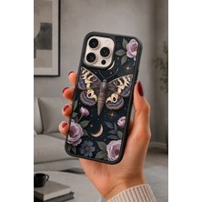 BG AKSESUAR iPhone 16 Pro Max Uyumlu Moth Desenli Kamera Korumalı Darbelere Dayanıklı Kılıf