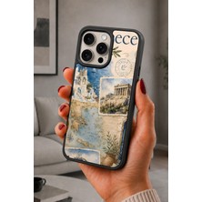 BG AKSESUAR iPhone 15 Pro Max Uyumlu Greece Desenli Kamera Korumalı Darbelere Dayanıklı Kılıf