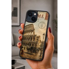 BG AKSESUAR iPhone 15 Uyumlu Roma Desenli Kamera Korumalı Darbelere Dayanıklı Kılıf