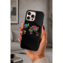 BG AKSESUAR iPhone 16 Pro Uyumlu Ülkeler Desenli Kamera Korumalı Darbelere Dayanıklı Kılıf