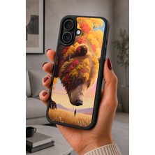 BG AKSESUAR iPhone 16 Uyumlu Ayı Desenli Kamera Korumalı Darbelere Dayanıklı Kılıf