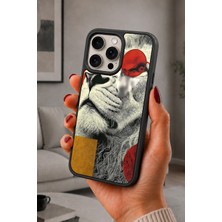 BG AKSESUAR iPhone 15 Pro Uyumlu Sarıkırmızı Desenli Kamera Korumalı Darbelere Dayanıklı Kılıf