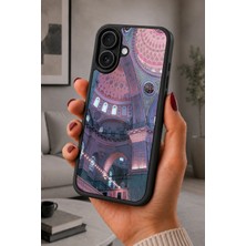 BG AKSESUAR iPhone 16 Uyumlu Cami Desenli Kamera Korumalı Darbelere Dayanıklı Kılıf