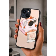 BG AKSESUAR iPhone 15 Plus Uyumlu Analog Desenli Kamera Korumalı Darbelere Dayanıklı Kılıf