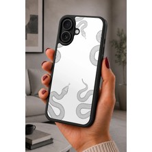 BG AKSESUAR iPhone 16 Uyumlu Yılandeseni Desenli Kamera Korumalı Darbelere Dayanıklı Kılıf