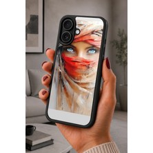 BG AKSESUAR iPhone 16 Plus Uyumlu Kırmızı Desenli Kamera Korumalı Darbelere Dayanıklı Kılıf