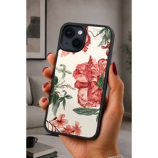 BG AKSESUAR iPhone 15 Uyumlu Hibiskus Desenli Kamera Korumalı Darbelere Dayanıklı Kılıf