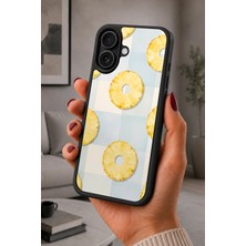 BG AKSESUAR iPhone 16 Uyumlu Pineapple Desenli Kamera Korumalı Darbelere Dayanıklı Kılıf