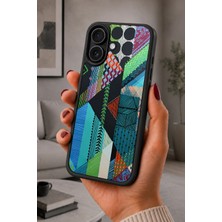BG AKSESUAR iPhone 16 Uyumlu Patchwork Desenli Kamera Korumalı Darbelere Dayanıklı Kılıf