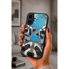 BG AKSESUAR iPhone 17 Uyumlu Rakun Desenli Kamera Korumalı Darbelere Dayanıklı Kılıf