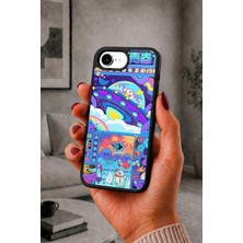 BG AKSESUAR iPhone 16E Uyumlu Yörünge Desenli Kamera Korumalı Darbelere Dayanıklı Kılıf