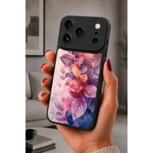 BG AKSESUAR iPhone 17 Pro Uyumlu Bitkisel Desenli Kamera Korumalı Darbelere Dayanıklı Kılıf