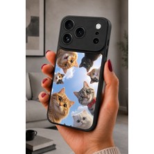 BG AKSESUAR iPhone 17 Pro Max Uyumlu Meraklıkediler Desenli Kamera Korumalı Darbelere Dayanıklı Kılıf