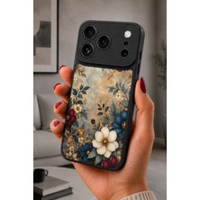 BG AKSESUAR iPhone 17 Pro Uyumlu Floral Desenli Kamera Korumalı Darbelere Dayanıklı Kılıf